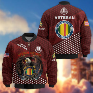 Premium Custom Vietnam Veteran Bomber Jacket VPVC804606, Gifts For Vietnam Veteran, Gifts On Father's Day, Veterans Day.