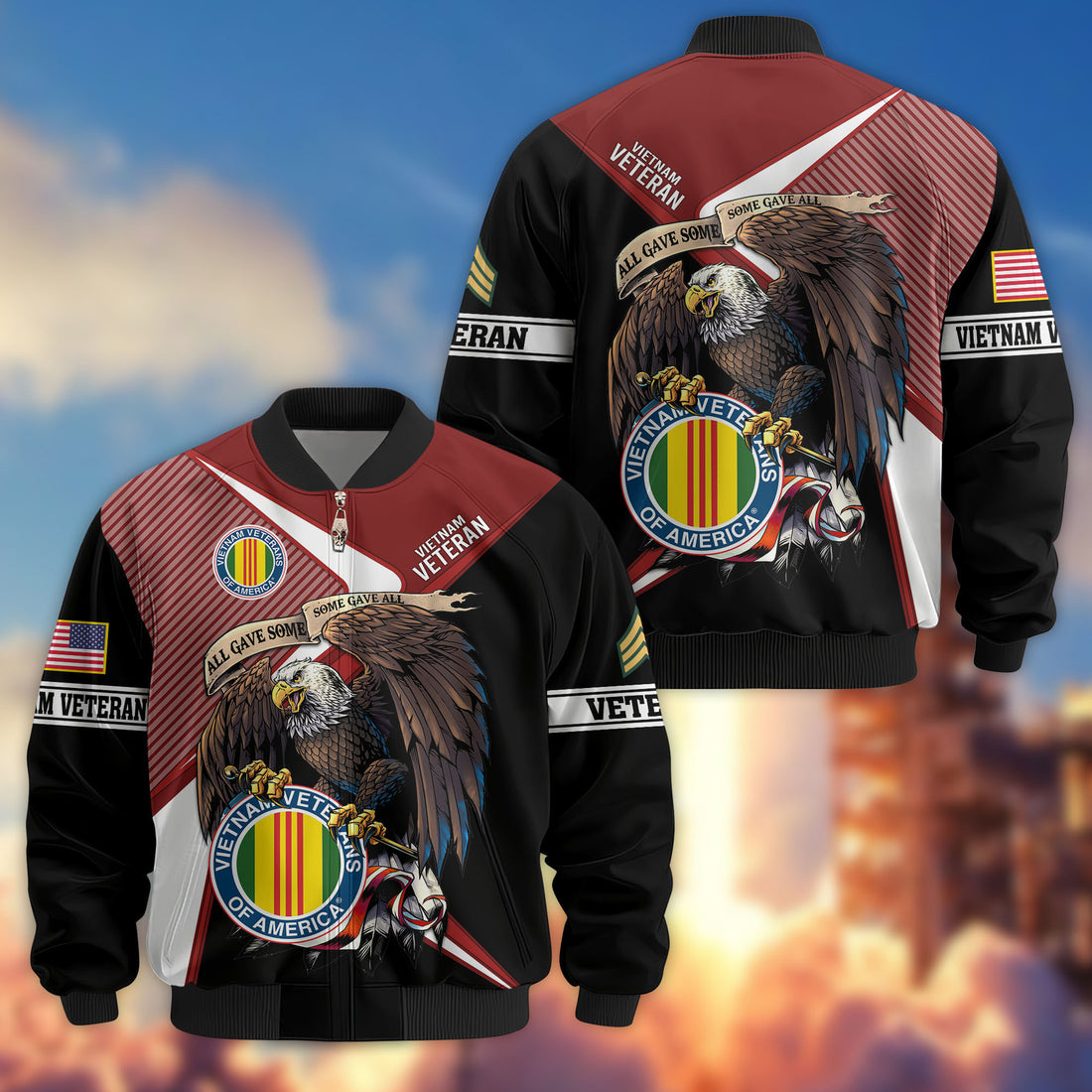 Premium Custom Vietnam Veteran Bomber Jacket VPVC804706, Gifts For Vietnam Veteran, Gifts On Father's Day, Veterans Day.