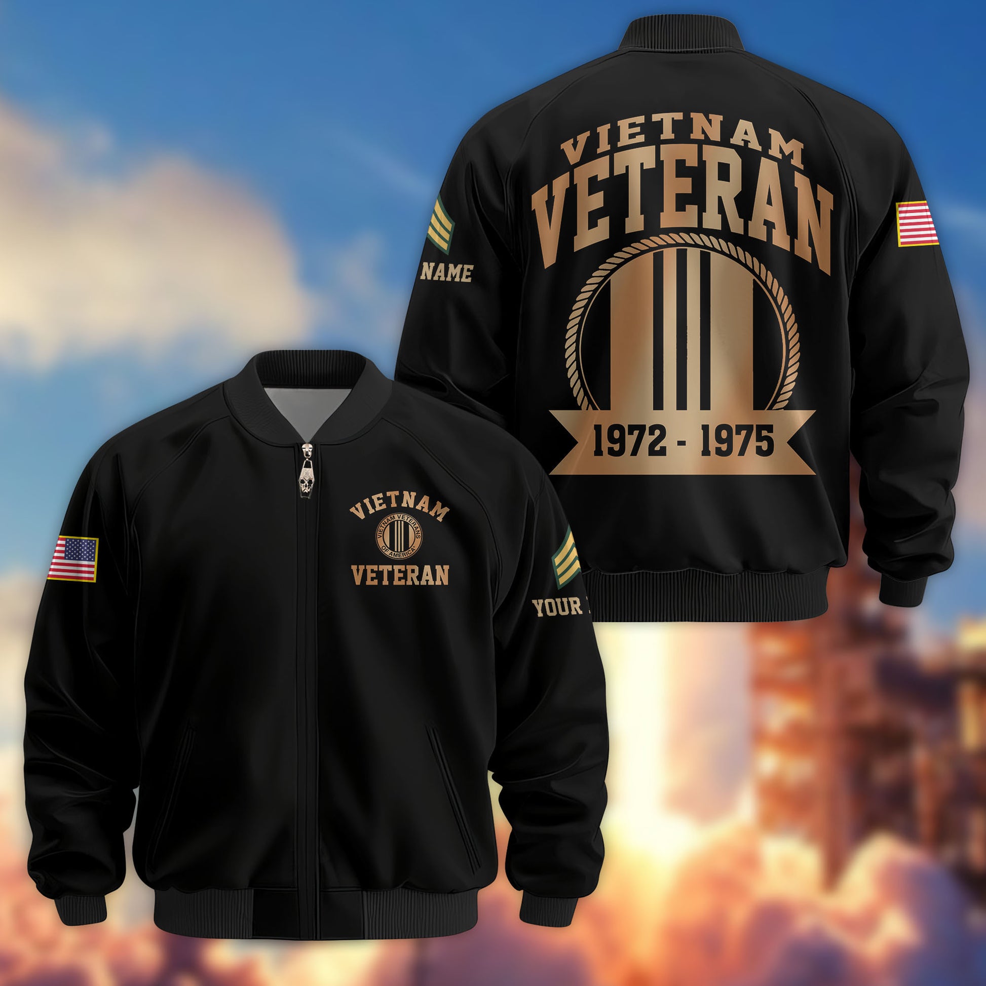 Premium Custom Vietnam Veteran Bomber Jacket VPVC804806, Gifts For Vietnam Veteran, Gifts On Father's Day, Veterans Day.