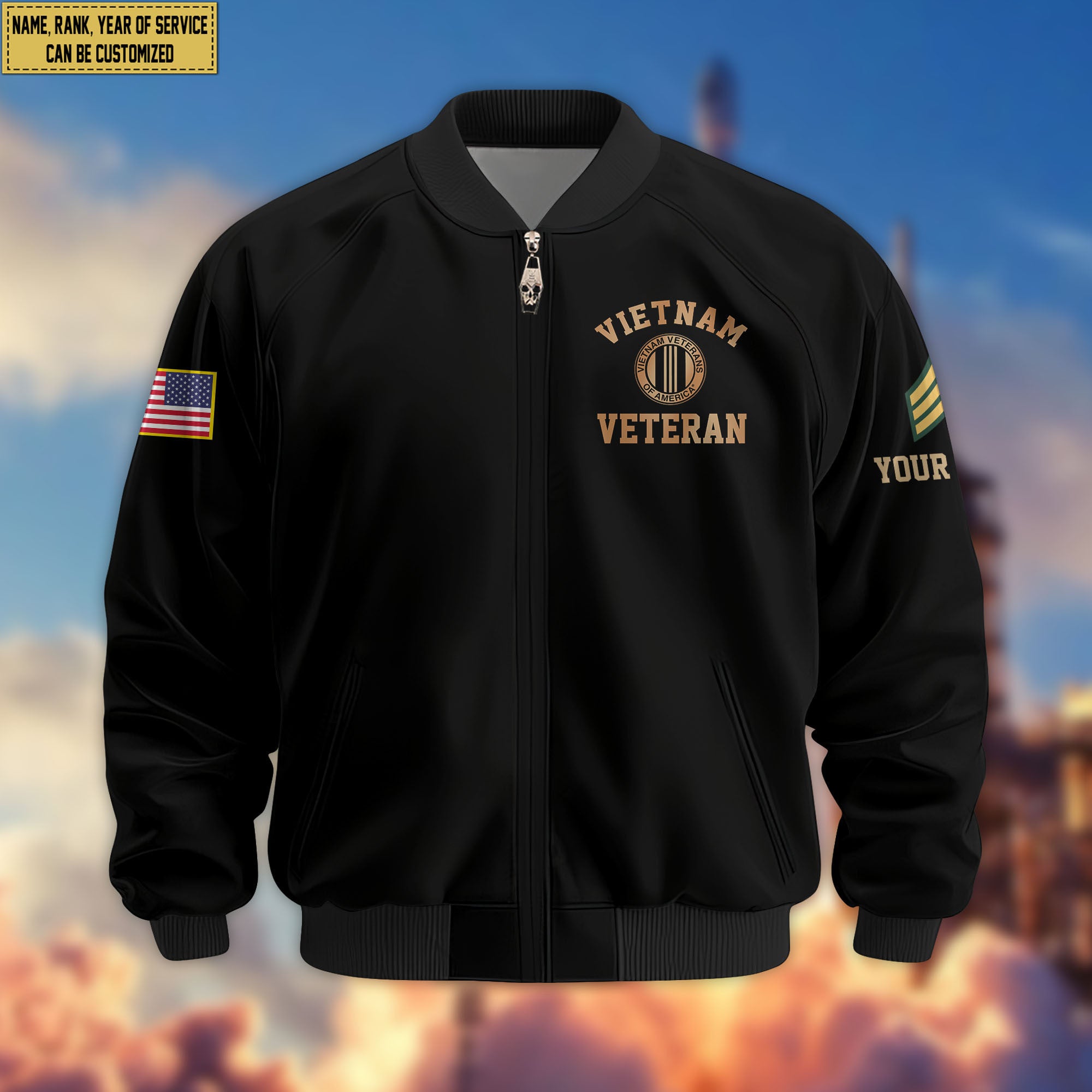 Premium Custom Vietnam Veteran Bomber Jacket VPVC804806, Gifts For Vietnam Veteran, Gifts On Father's Day, Veterans Day.