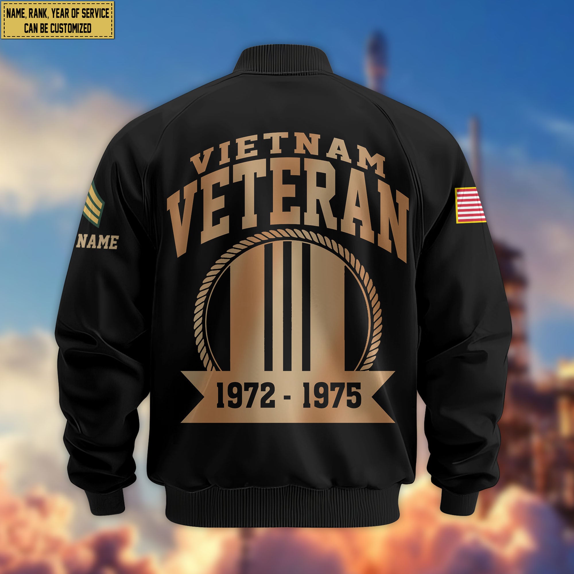 Premium Custom Vietnam Veteran Bomber Jacket VPVC804806, Gifts For Vietnam Veteran, Gifts On Father's Day, Veterans Day.