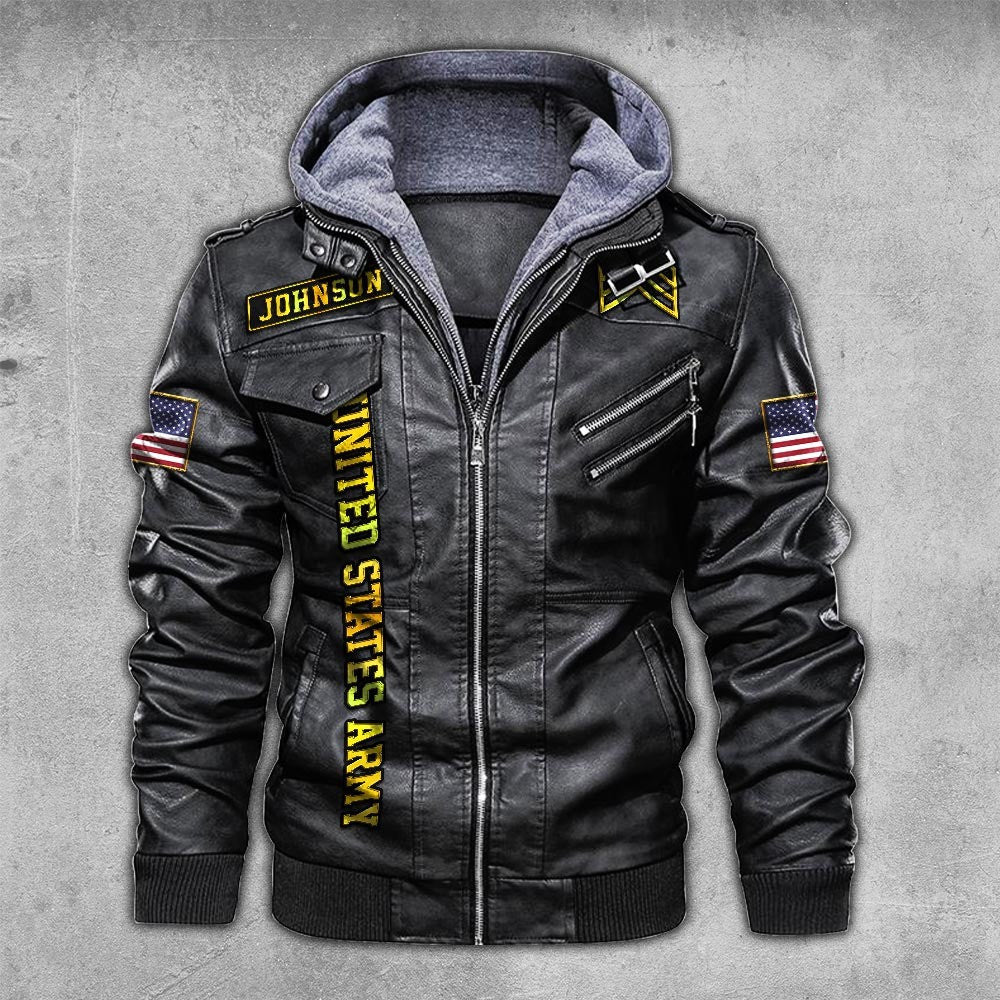 Premium Custom US Army Leather Jacket VPVC702209, Gifts For Army Veteran, Gifts On Father's Day, Veterans Day.