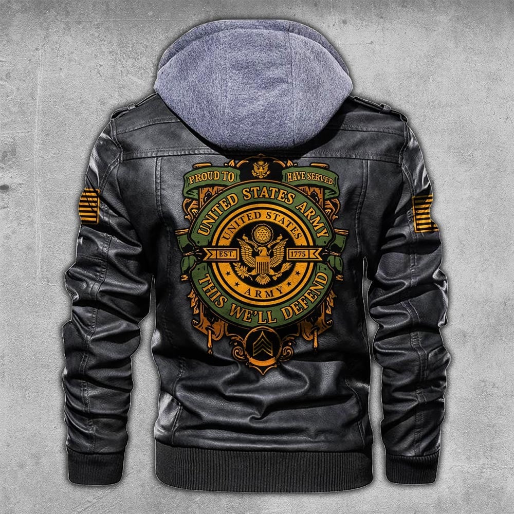 Premium Custom US Army Leather Jacket VPVC702211, Gifts For Army Veteran, Gifts On Father's Day, Veterans Day.