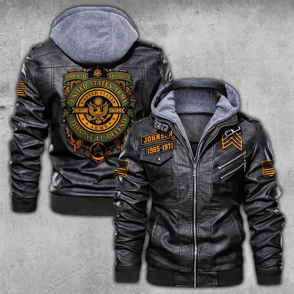 Premium Custom US Army Leather Jacket VPVC702211, Gifts For Army Veteran, Gifts On Father's Day, Veterans Day.
