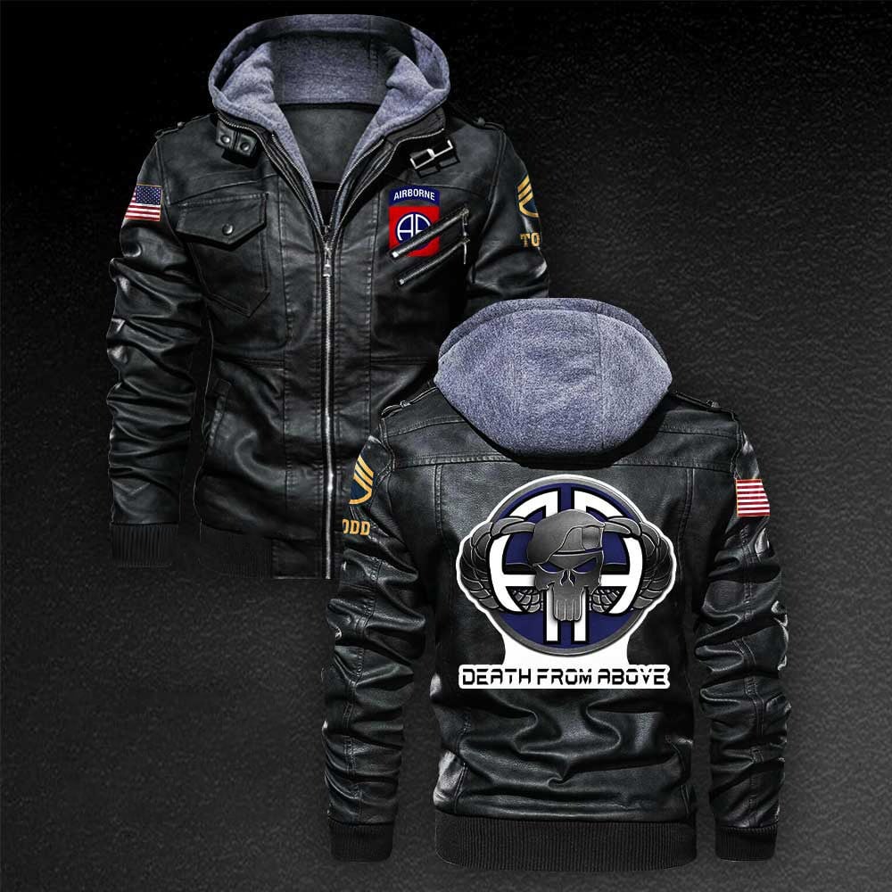 Premium Custom 82nd Airborne Division US Army Leather Jacket VPVC702213, Gifts For Army Veteran, Gifts On Father's Day, Veterans Day.