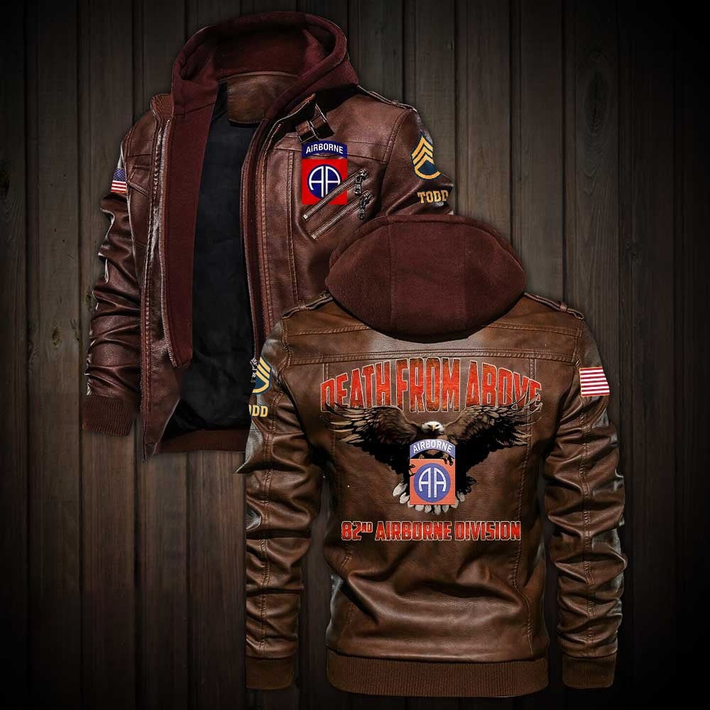 Premium Custom 82nd Airborne Division US Army Leather Jacket VPVC702220, Gifts For Army Veteran, Gifts On Father's Day, Veterans Day.