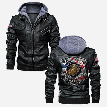 Premium USMC Leather Jacket VPVC702225, Gifts For Marine Veteran, Gifts On Father's Day, Veterans Day.