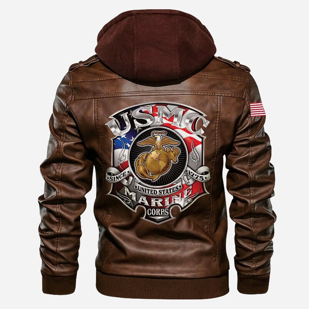 Premium USMC Leather Jacket VPVC702226, Gifts For Marine Veteran, Gifts On Father's Day, Veterans Day.