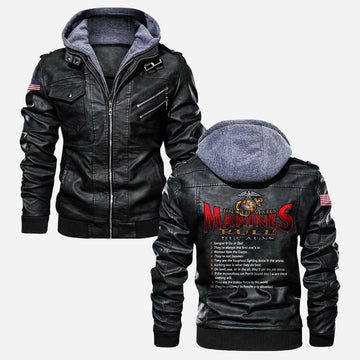 Premium USMC Leather Jacket VPVC702227, Gifts For Marine Veteran, Gifts On Father's Day, Veterans Day.