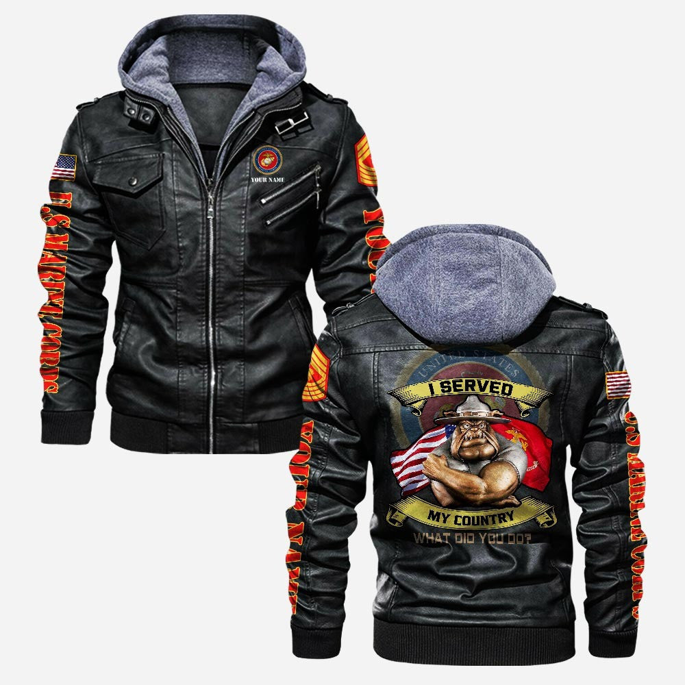 Premium Custom USMC Leather Jacket VPVC702239, Gifts For Marine Veteran, Gifts On Father's Day, Veterans Day.