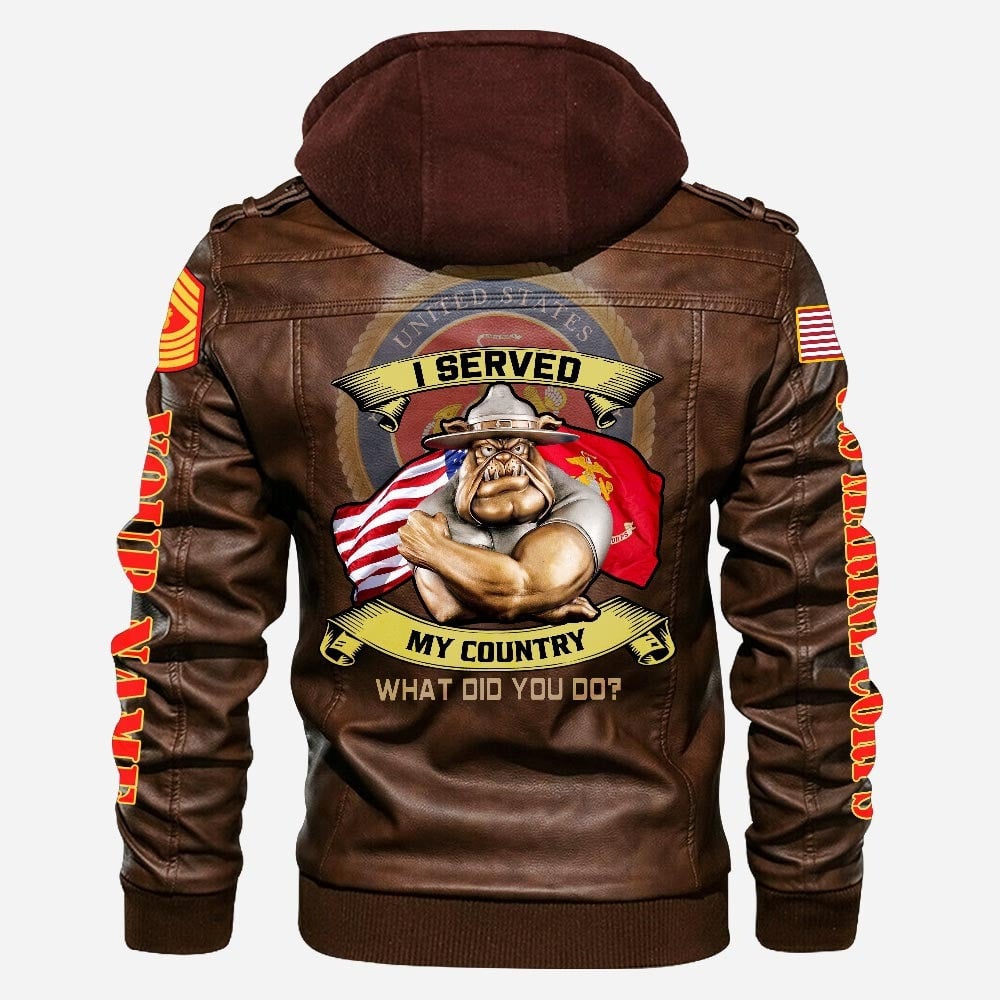 Premium Custom USMC Leather Jacket VPVC702240, Gifts For Marine Veteran, Gifts On Father's Day, Veterans Day.