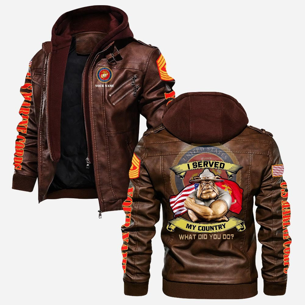 Premium Custom USMC Leather Jacket VPVC702240, Gifts For Marine Veteran, Gifts On Father's Day, Veterans Day.