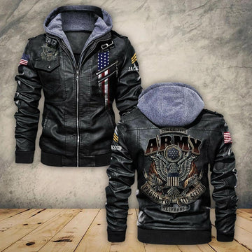Premium Custom US Army Leather Jacket VPVC702247, Gifts For Army Veteran, Gifts On Father's Day, Veterans Day.