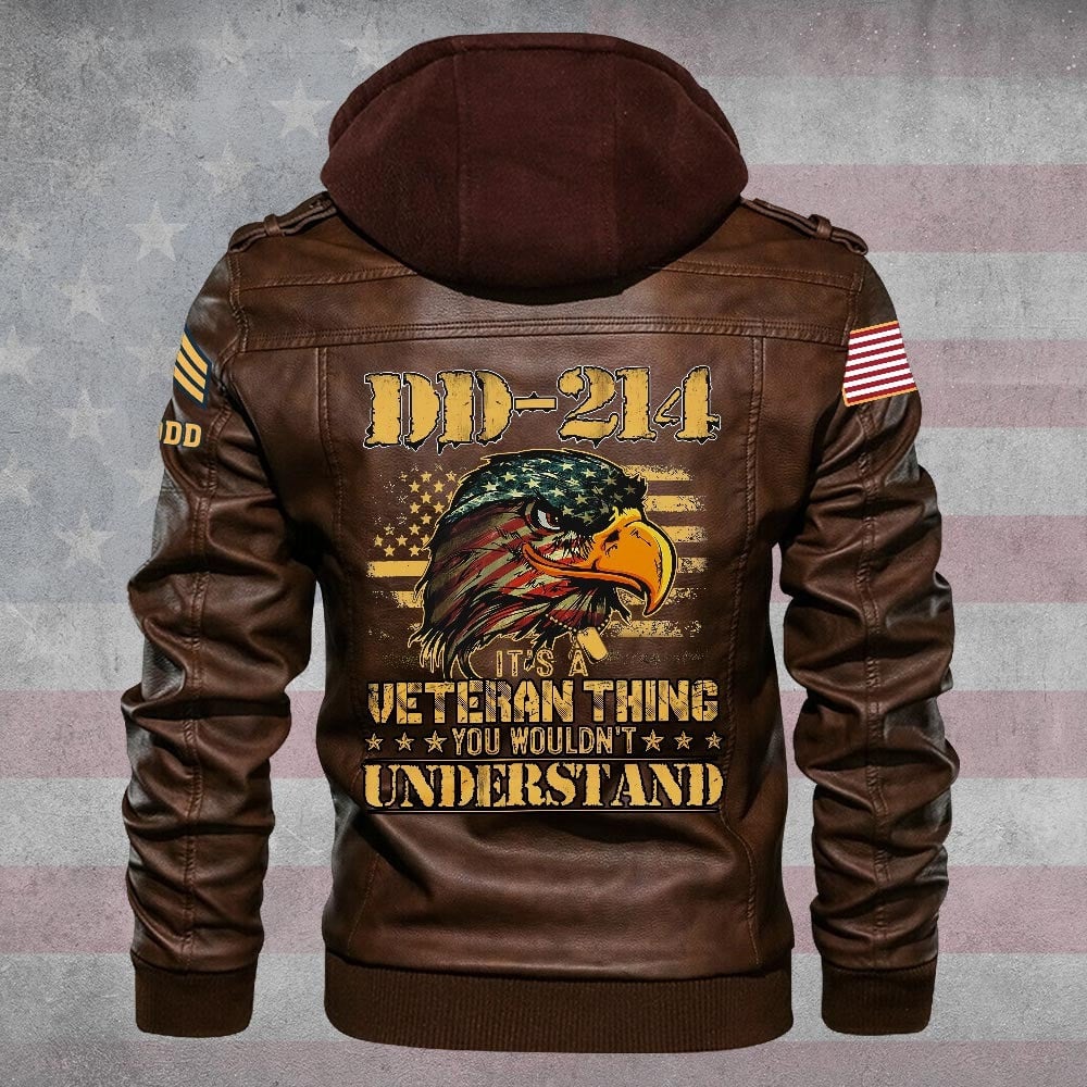 Premium Custom US Army Leather Jacket VPVC702252, Gifts For Army Veteran, Gifts On Father's Day, Veterans Day.