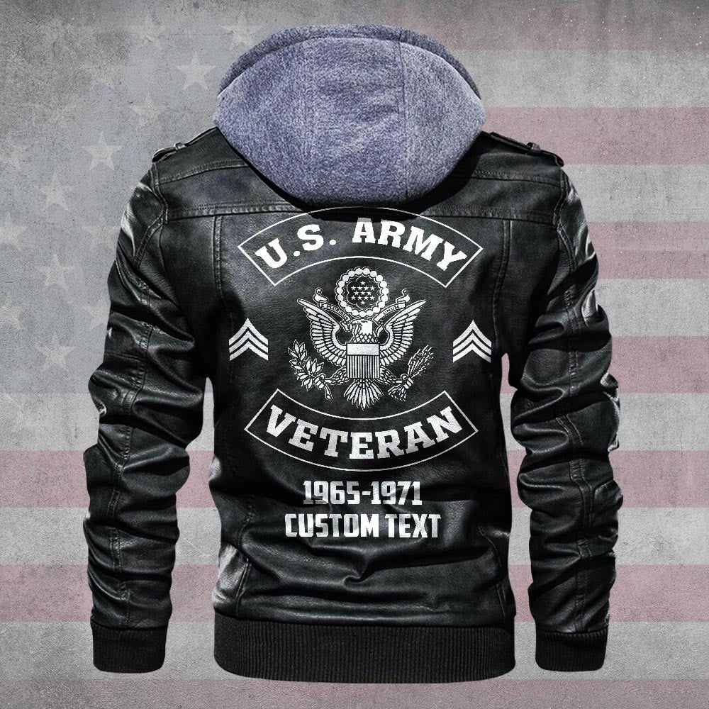 Premium Custom US Army Leather Jacket VPVC702253, Gifts For Army Veteran, Gifts On Father's Day, Veterans Day.