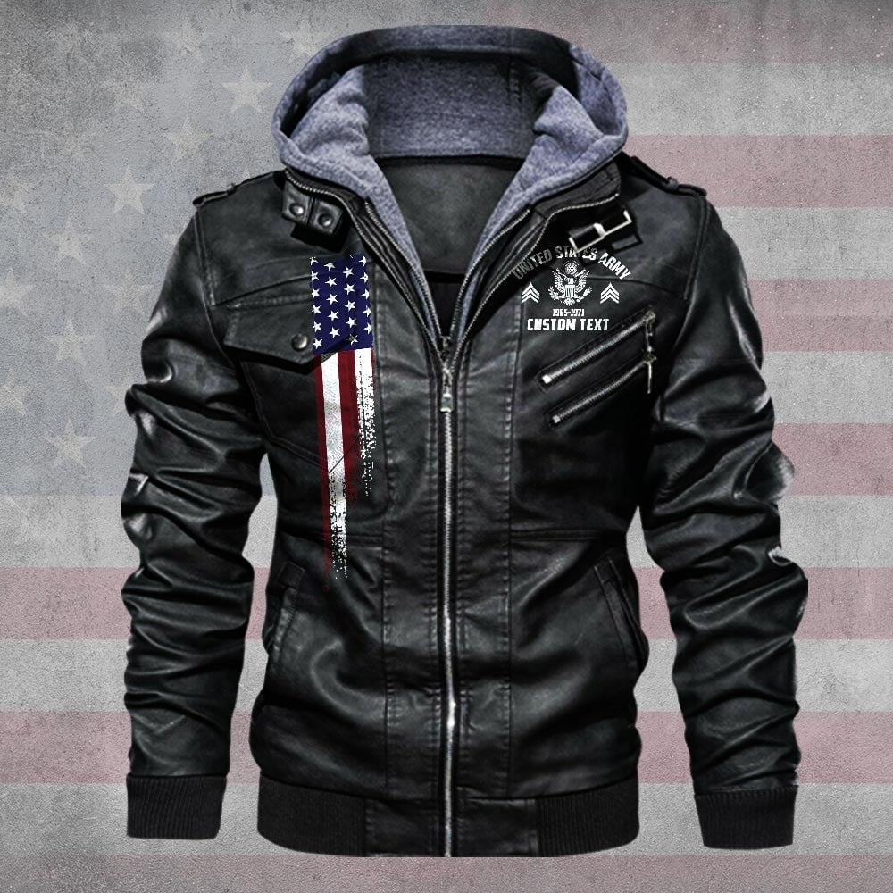 Premium Custom US Army Leather Jacket VPVC702253, Gifts For Army Veteran, Gifts On Father's Day, Veterans Day.