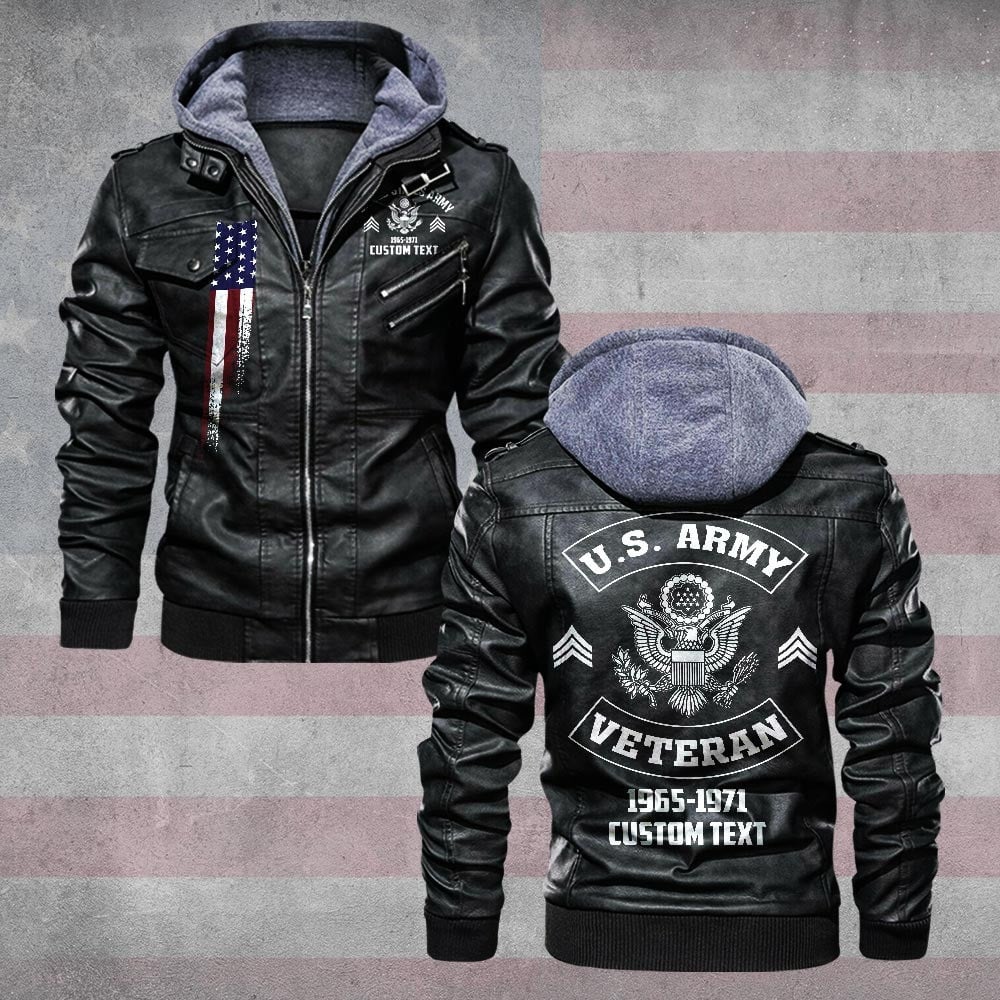 Premium Custom US Army Leather Jacket VPVC702253, Gifts For Army Veteran, Gifts On Father's Day, Veterans Day.