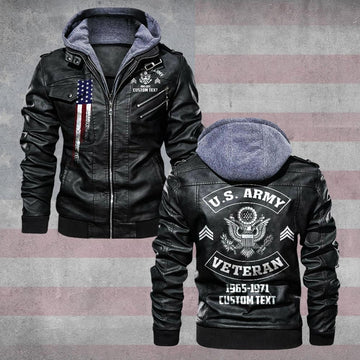 Premium Custom US Army Leather Jacket VPVC702253, Gifts For Army Veteran, Gifts On Father's Day, Veterans Day.