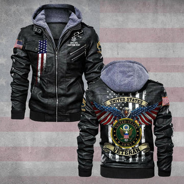 Premium Custom US Army Leather Jacket VPVC702255, Gifts For Army Veteran, Gifts On Father's Day, Veterans Day.