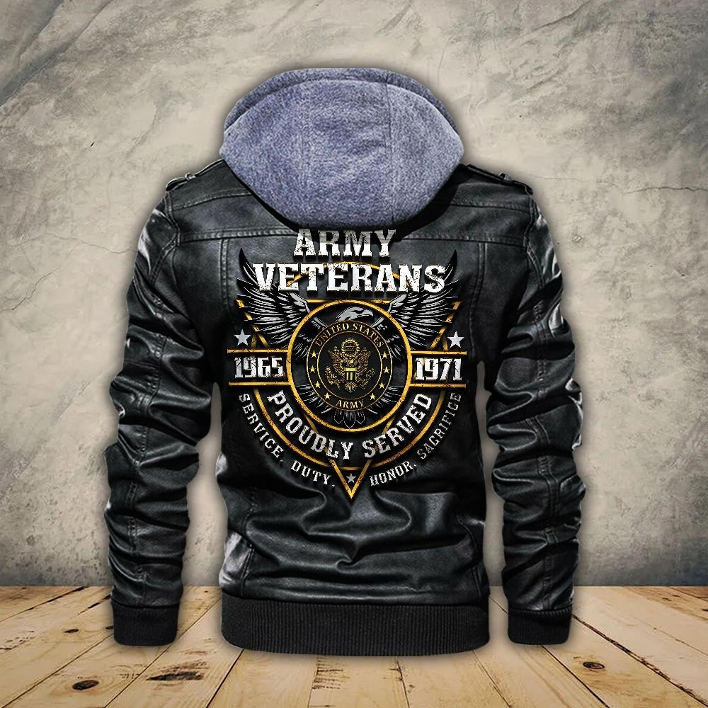 Premium Custom US Army Leather Jacket VPVC702257, Gifts For Army Veteran, Gifts On Father's Day, Veterans Day.