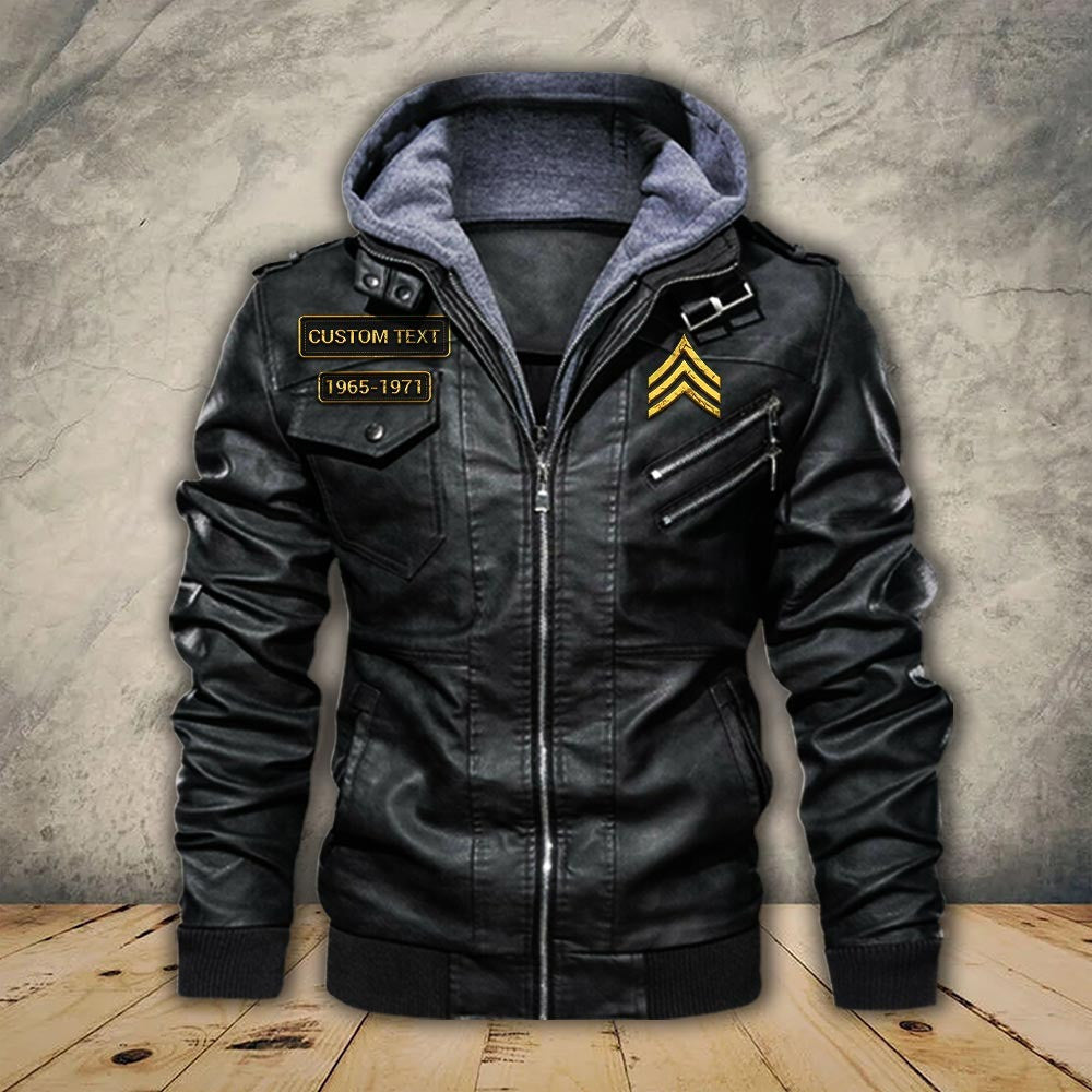 Premium Custom US Army Leather Jacket VPVC702257, Gifts For Army Veteran, Gifts On Father's Day, Veterans Day.