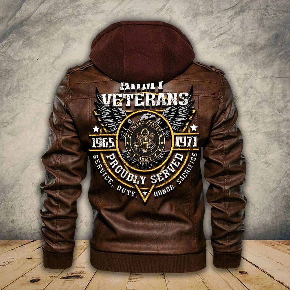 Premium Custom US Army Leather Jacket VPVC702258, Gifts For Army Veteran, Gifts On Father's Day, Veterans Day.