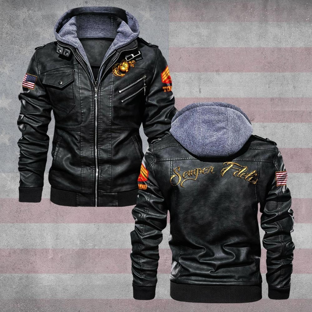 Premium Custom USMC Leather Jacket VPVC702259, Gifts For Marine Veteran, Gifts On Father's Day, Veterans Day.