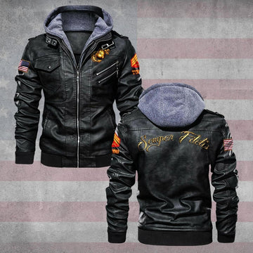 Premium Custom USMC Leather Jacket VPVC702259, Gifts For Marine Veteran, Gifts On Father's Day, Veterans Day.