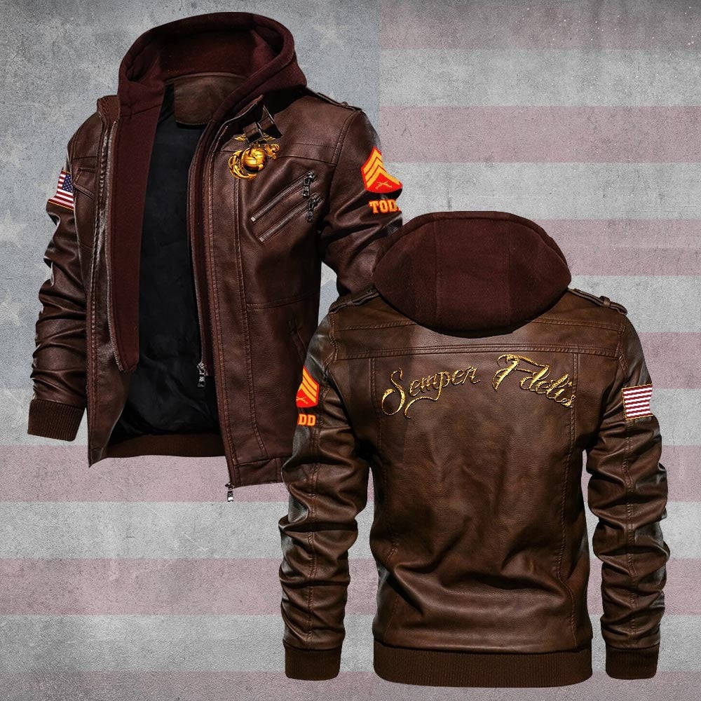 Premium Custom USMC Leather Jacket VPVC702260, Gifts For Marine Veteran, Gifts On Father's Day, Veterans Day.