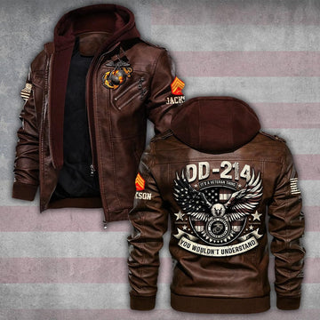Premium Custom USMC Leather Jacket VPVC702262, Gifts For Marine Veteran, Gifts On Father's Day, Veterans Day.