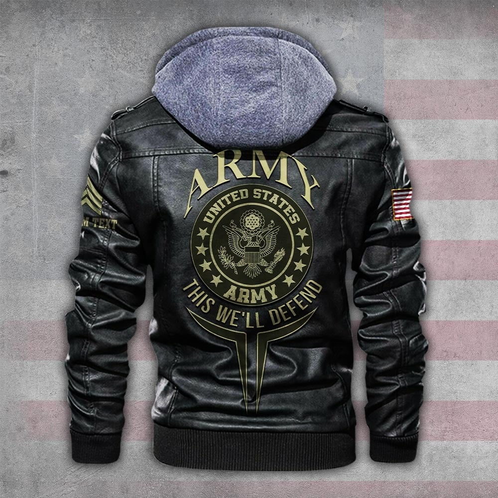 Premium Custom US Army Leather Jacket VPVC702265, Gifts For Army Veteran, Gifts On Father's Day, Veterans Day.