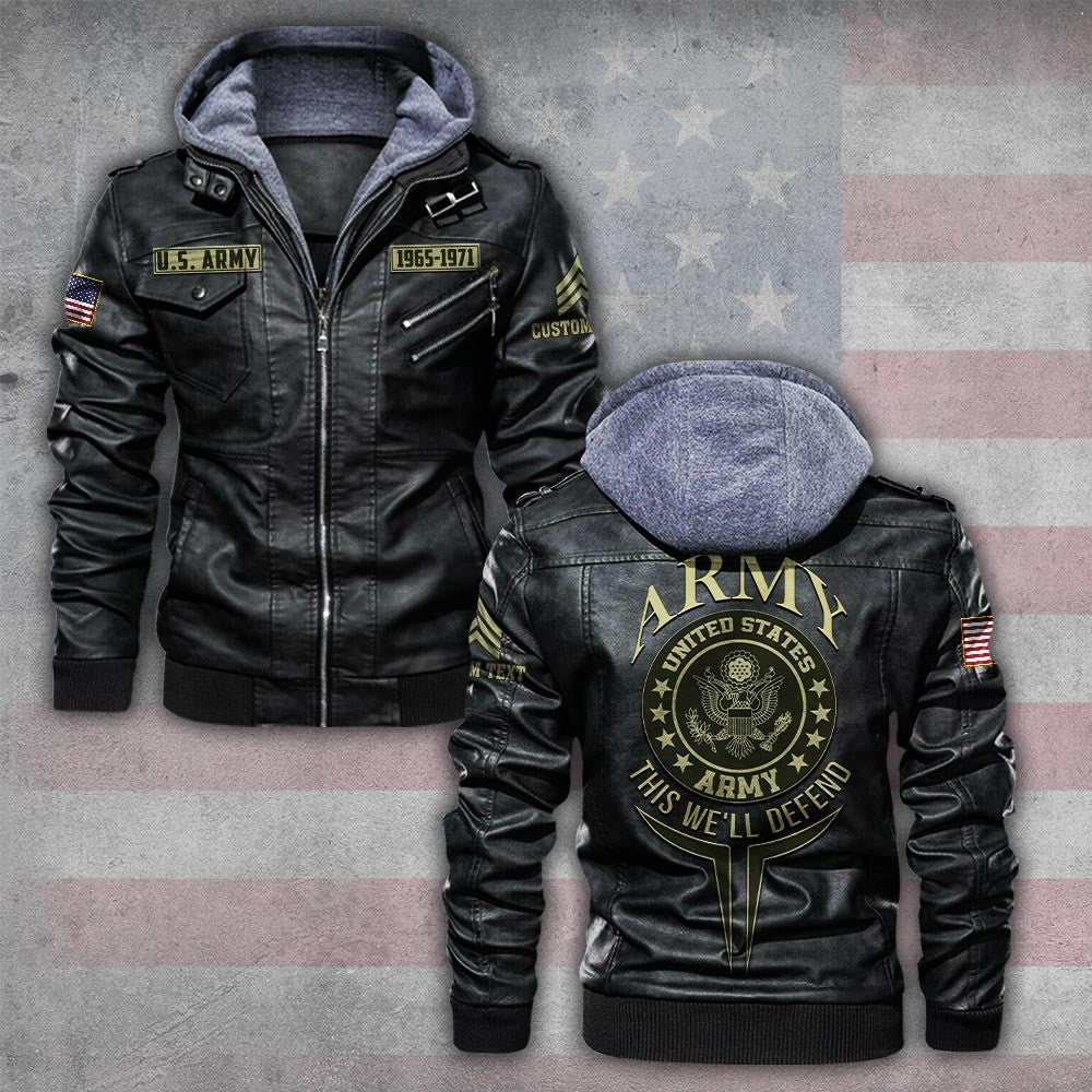Premium Custom US Army Leather Jacket VPVC702265, Gifts For Army Veteran, Gifts On Father's Day, Veterans Day.