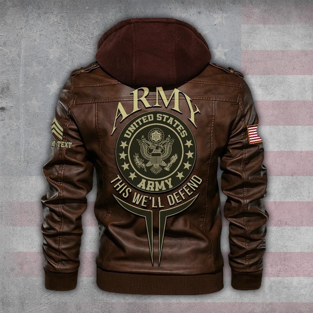 Premium Custom US Army Leather Jacket VPVC702266, Gifts For Army Veteran, Gifts On Father's Day, Veterans Day.
