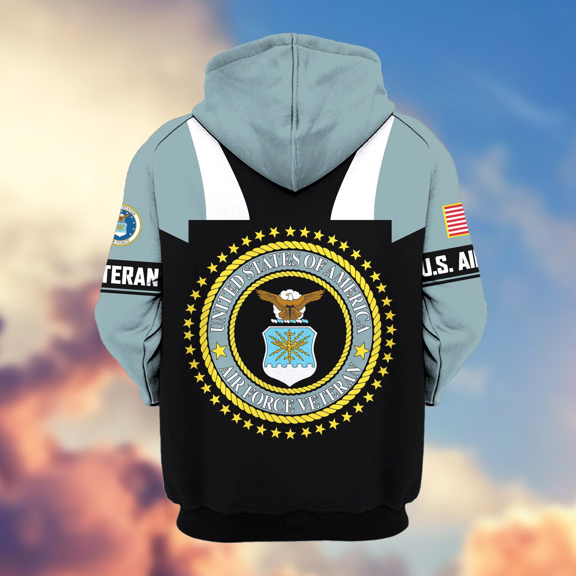 Premium US Veterans Zip Hoodie ATTN030921, Gifts For US Veterans, Gifts On Father's Day, Veterans Day.