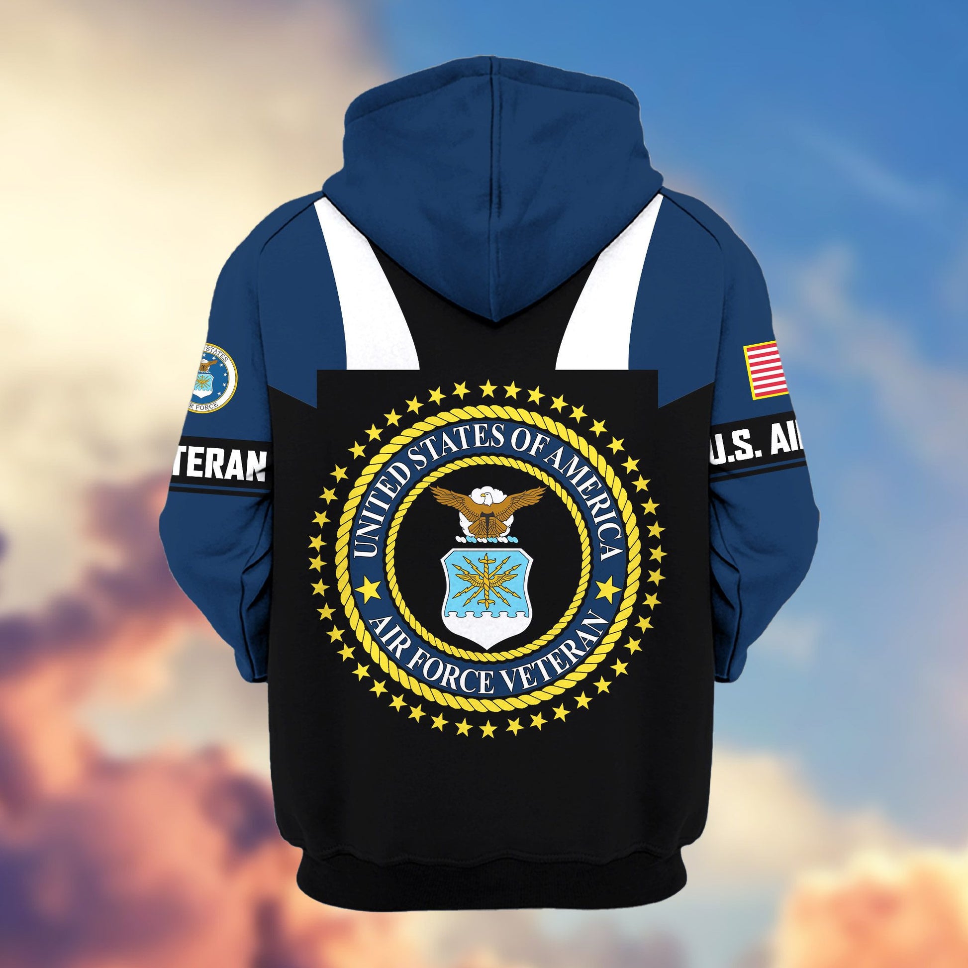 Premium US Veterans Zip Hoodie ATTN030921, Gifts For US Veterans, Gifts On Father's Day, Veterans Day.