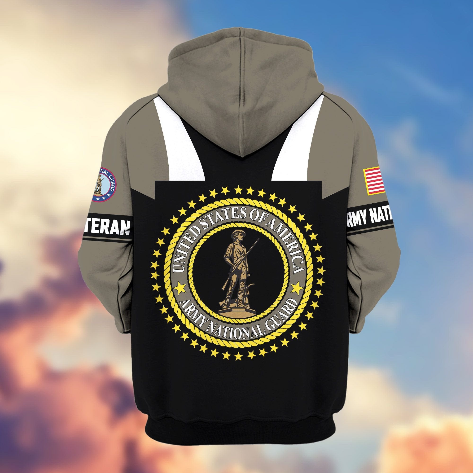Premium US Veterans Zip Hoodie ATTN030921, Gifts For US Veterans, Gifts On Father's Day, Veterans Day.