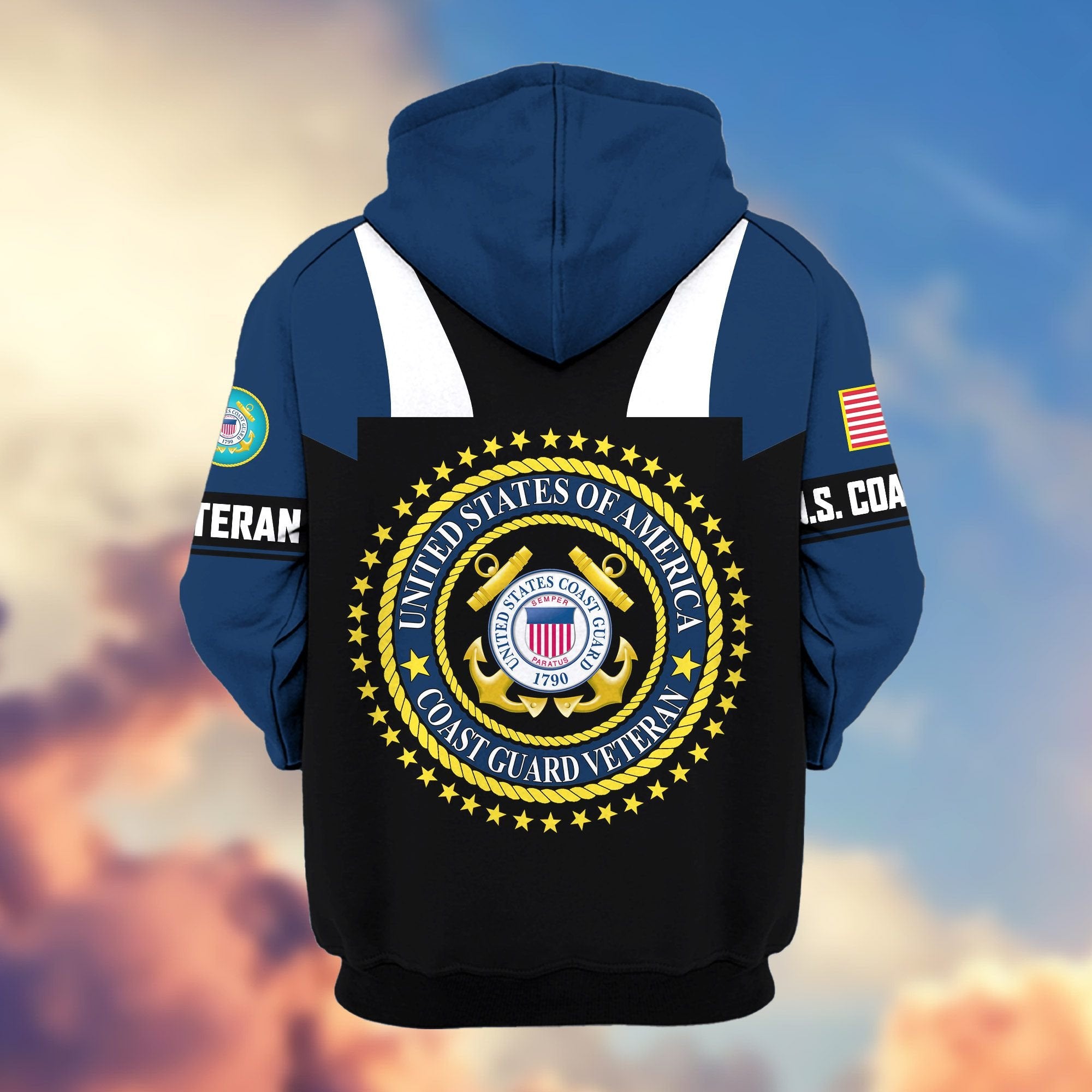 Premium US Veterans Zip Hoodie ATTN030921, Gifts For US Veterans, Gifts On Father's Day, Veterans Day.