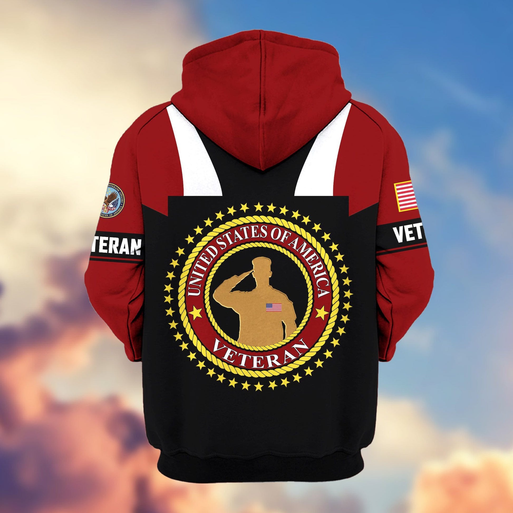 Premium US Veterans Zip Hoodie ATTN030921, Gifts For US Veterans, Gifts On Father's Day, Veterans Day.