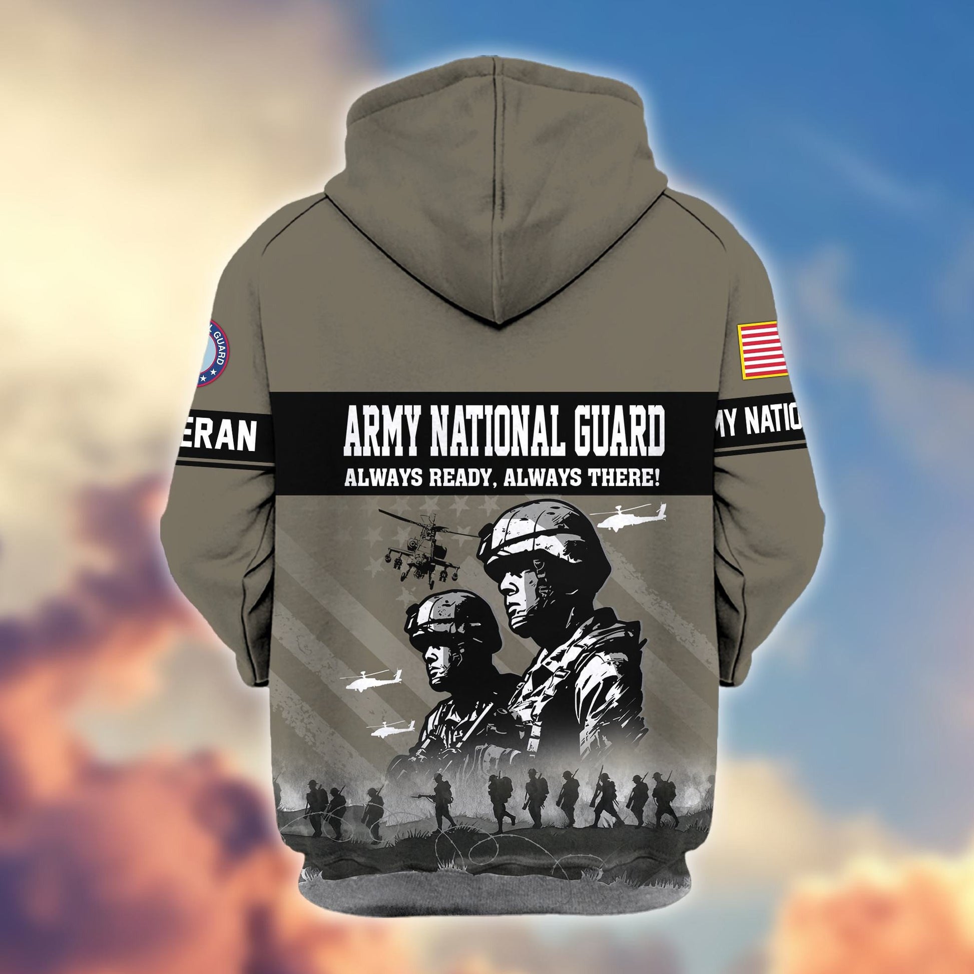 Premium US Veterans Zip Hoodie BPHN170911, Gifts For US Veterans, Gifts On Father's Day, Veterans Day.
