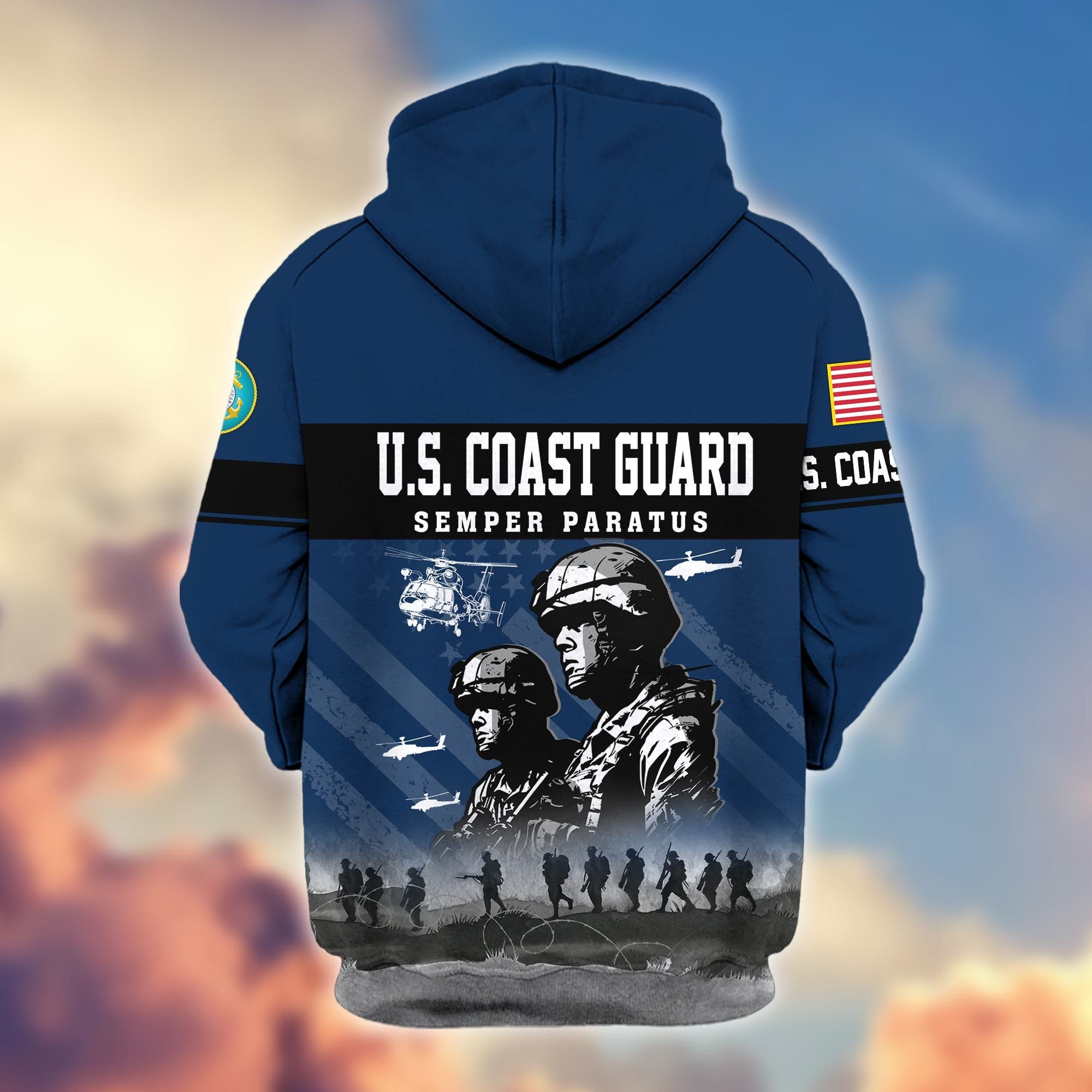 Premium US Veterans Zip Hoodie BPHN170911, Gifts For US Veterans, Gifts On Father's Day, Veterans Day.