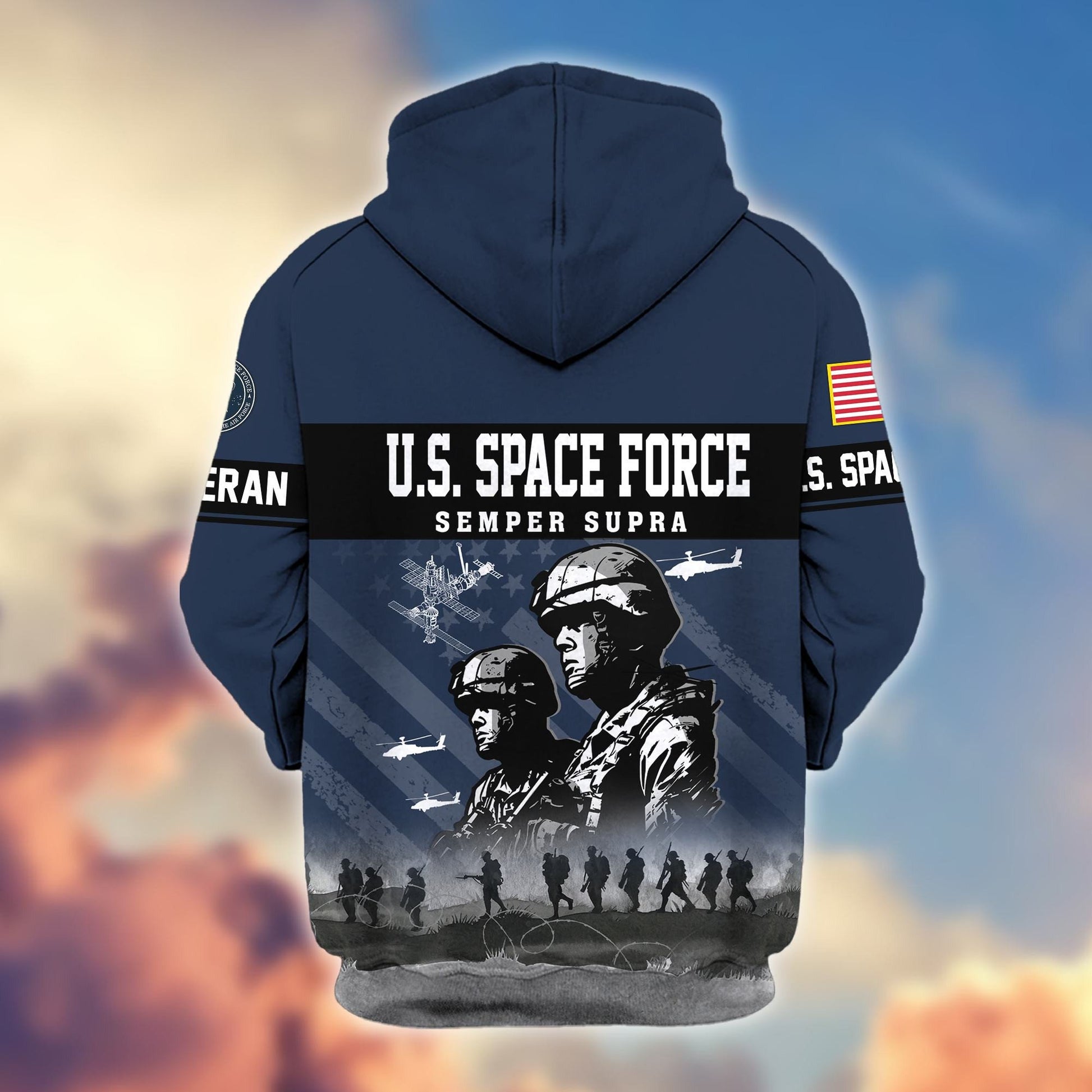 Premium US Veterans Zip Hoodie BPHN170911, Gifts For US Veterans, Gifts On Father's Day, Veterans Day.