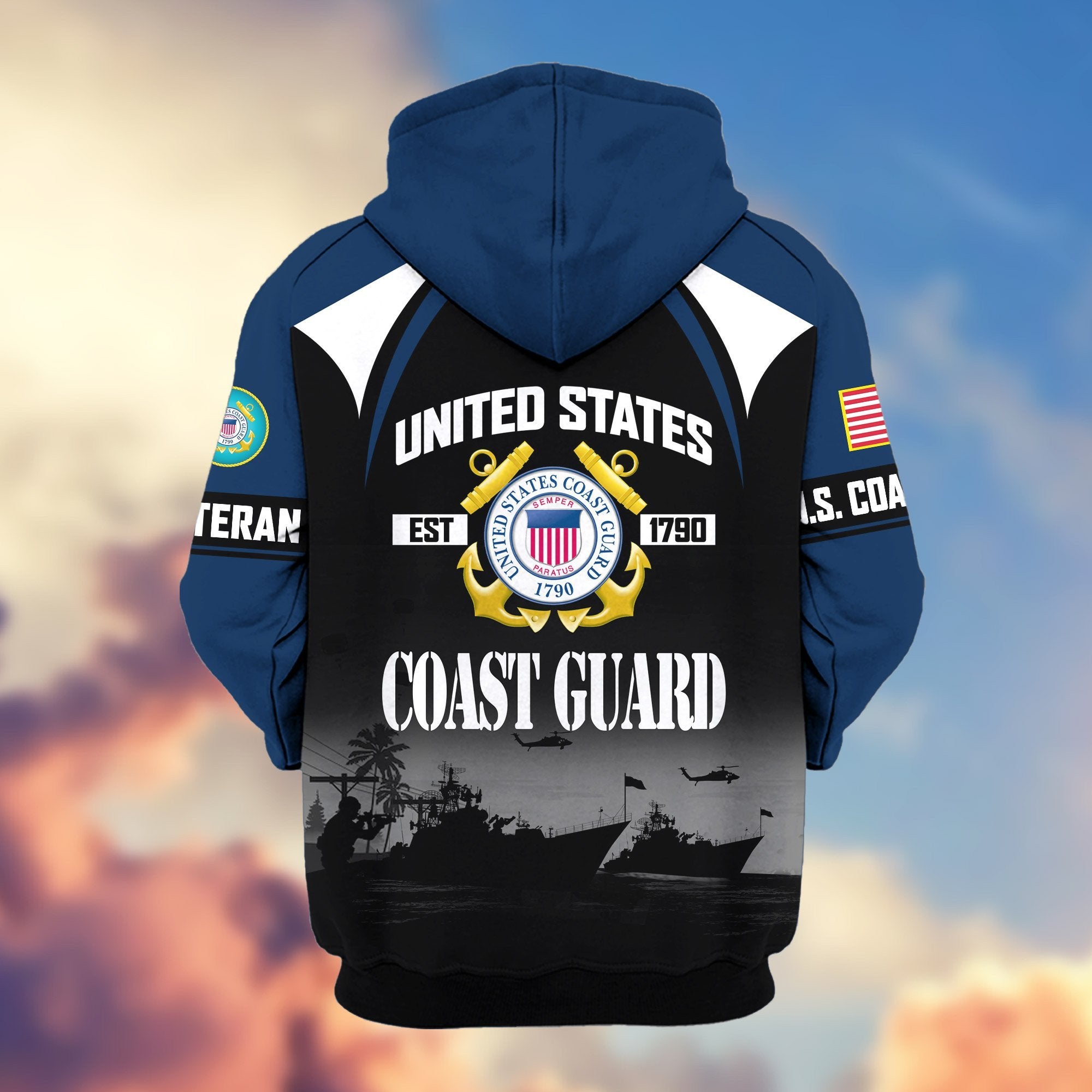 Premium US Veterans Zip Hoodie ATTN270822, Gifts For US Veterans, Gifts On Father's Day, Veterans Day.