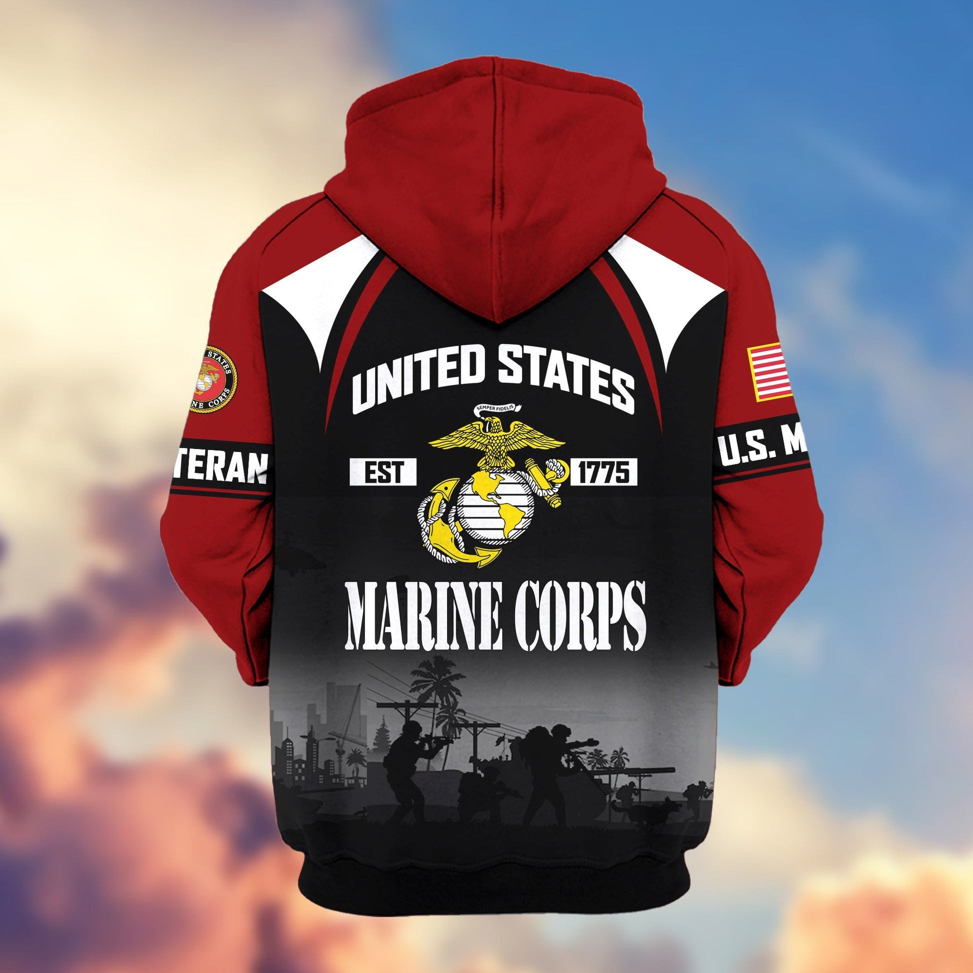 Premium US Veterans Zip Hoodie ATTN270822, Gifts For US Veterans, Gifts On Father's Day, Veterans Day.