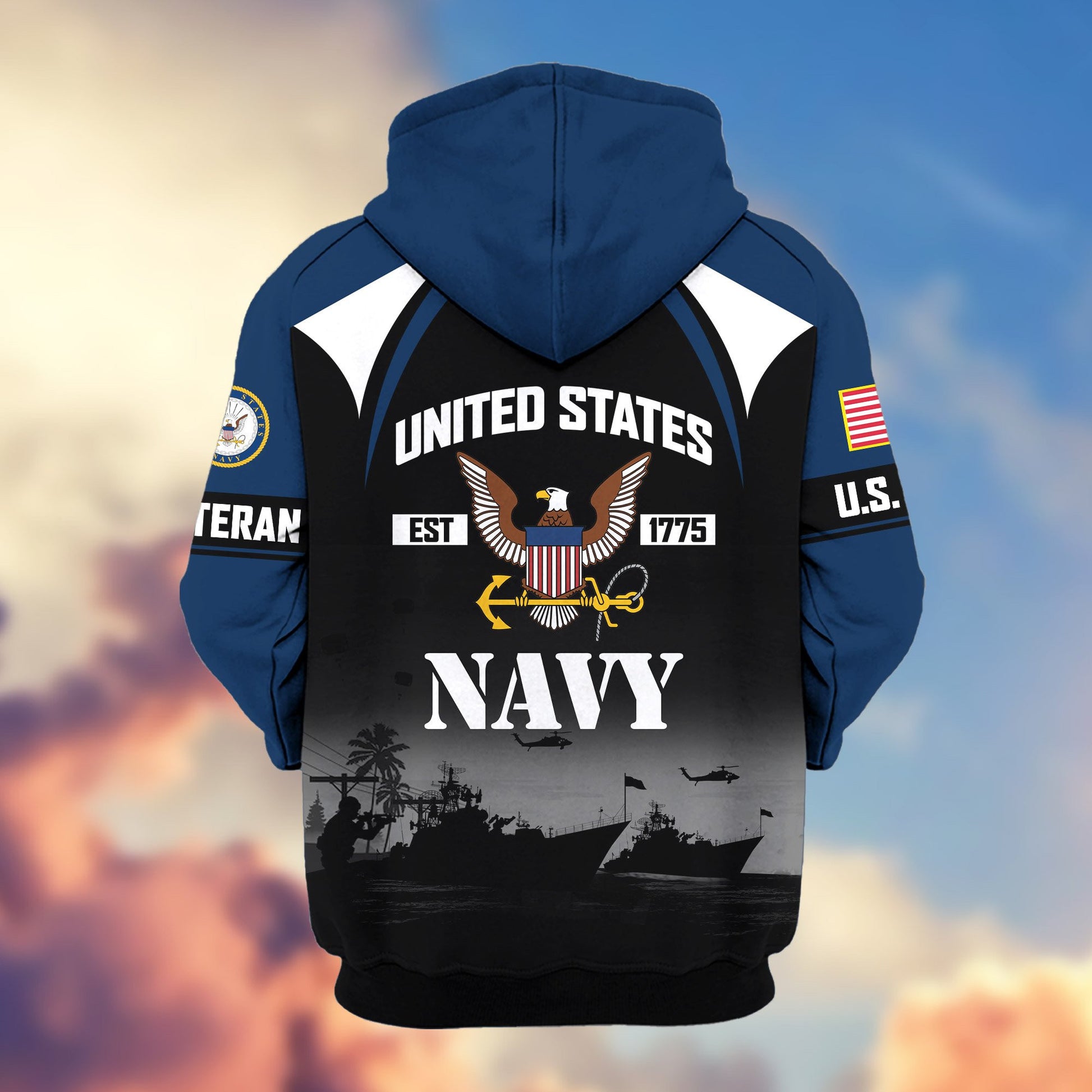 Premium US Veterans Zip Hoodie ATTN270822, Gifts For US Veterans, Gifts On Father's Day, Veterans Day.