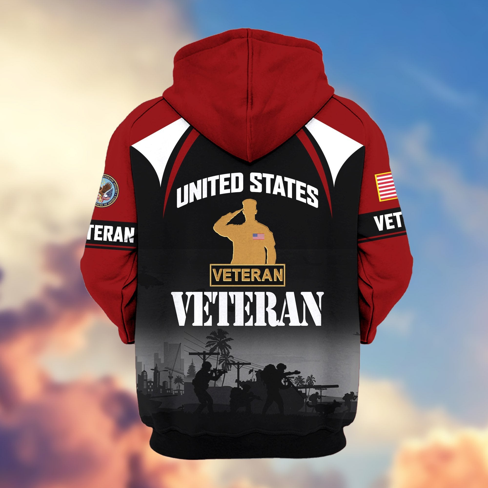 Premium US Veterans Zip Hoodie ATTN270822, Gifts For US Veterans, Gifts On Father's Day, Veterans Day.