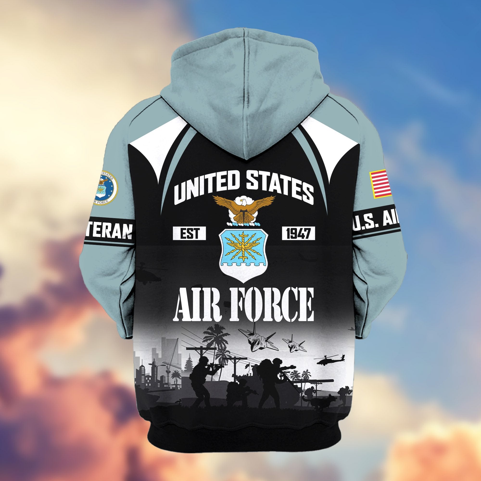 Premium US Veterans Zip Hoodie ATTN270822, Gifts For US Veterans, Gifts On Father's Day, Veterans Day.