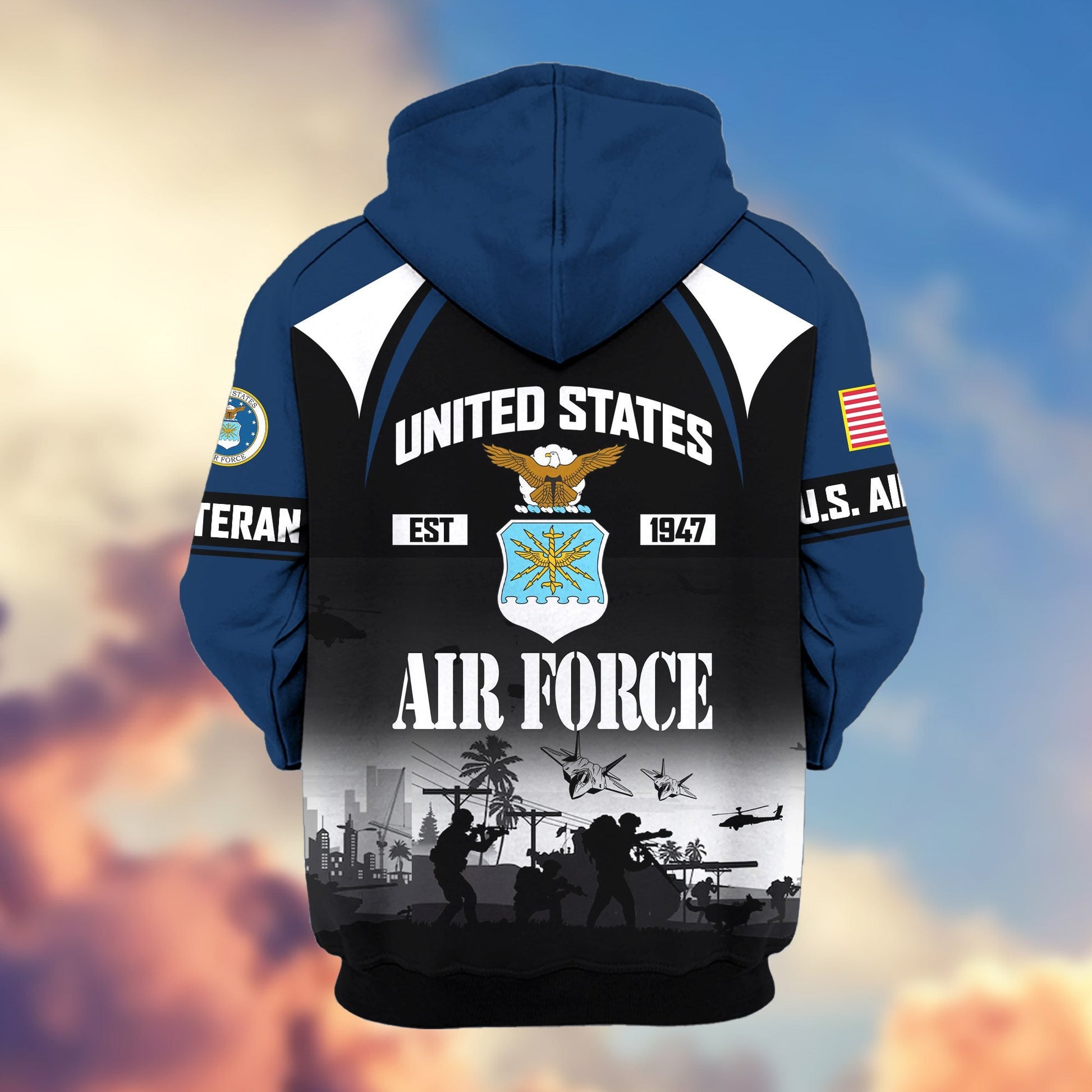 Premium US Veterans Zip Hoodie ATTN270822, Gifts For US Veterans, Gifts On Father's Day, Veterans Day.
