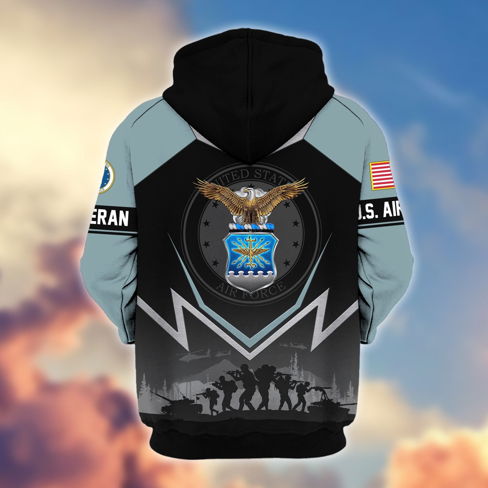 Premium US Veterans Zip Hoodie BPHN120911, Gifts For US Veterans, Gifts On Father's Day, Veterans Day.