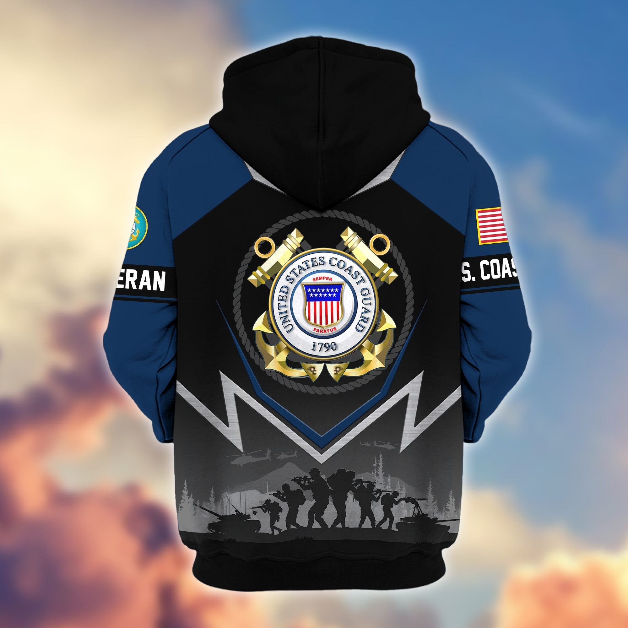 Premium US Veterans Zip Hoodie BPHN120911, Gifts For US Veterans, Gifts On Father's Day, Veterans Day.