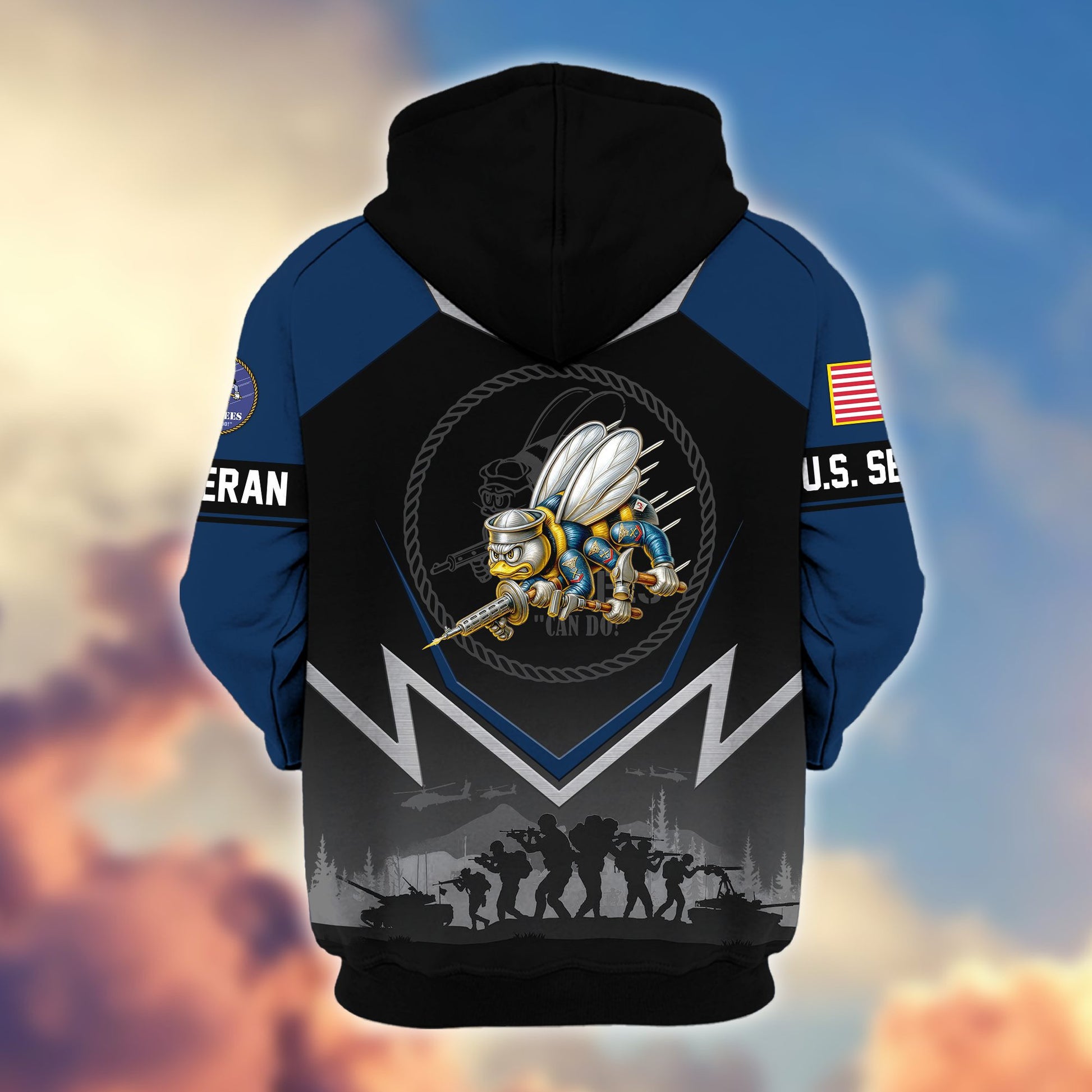 Premium US Veterans Zip Hoodie BPHN120911, Gifts For US Veterans, Gifts On Father's Day, Veterans Day.